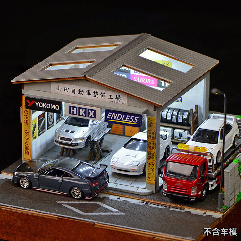 Model Kit Led - Kit Diorama Bengkel Perbaikan Mobil Skala