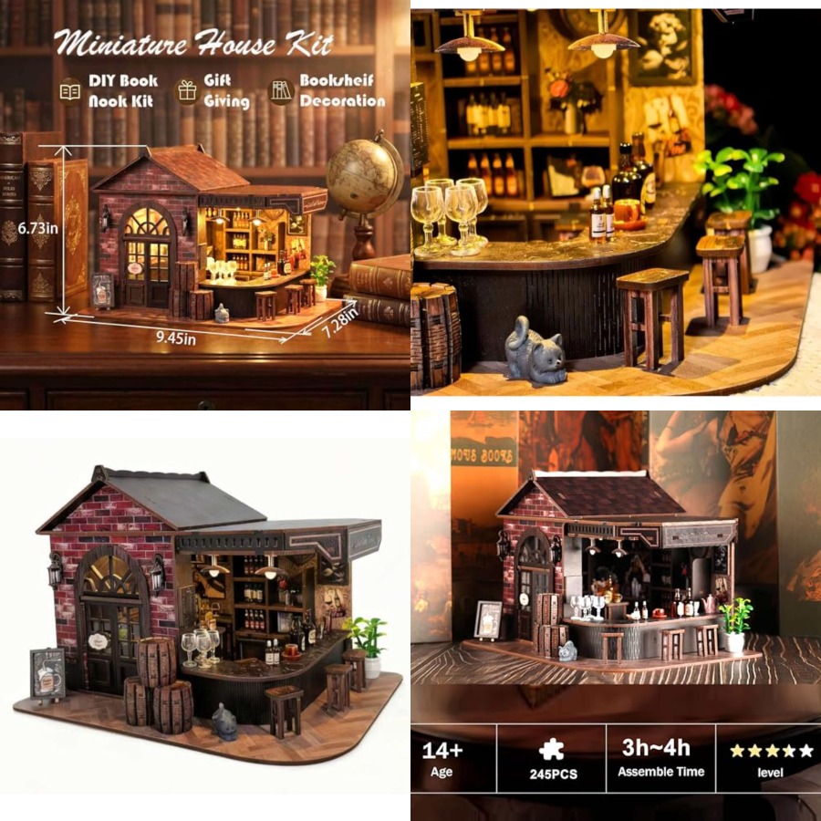 Kit Book Nook, Rumah Boneka Mi - Model Kit Led ulasan dan harga