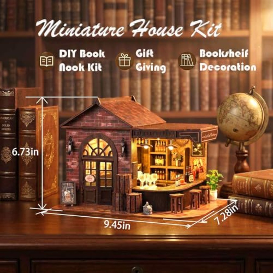 Kit Book Nook, Rumah Boneka Mi - Model Kit Led ulasan dan harga